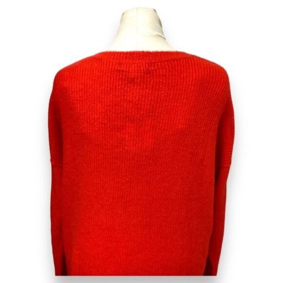 Pink Rose Women’s Lightweight Crewneck Ribbed Essential Sweater, Red, size XL - Picture 4 of 7